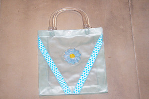 Vintage Blue Iridescent V Daisy Girl's Tote Bag