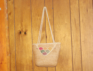 Vintage Weave Straw Peacock Bag