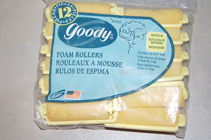 Vintage Goody 12-Pc. Yellow Foam Hair Rollers