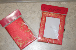 Post Vintage 2004 Target Red Oriental Fabric 3.5" x 5" Photo Frame & Journal Set