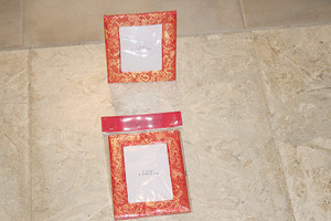 Post Vintage 2004 Target Red Oriental 3.5" x 5" Fabric Photo Frame