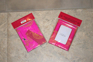 Post Vintage 2004 Target Fuchsia Oriental Fabric 2.5" x 3.5" Photo Frame