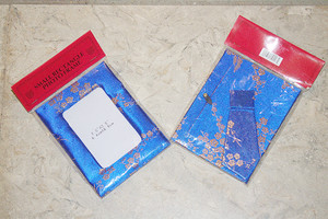 Post Vintage 2004 Target Blue Oriental Fabric 2.5" x 3.5" Photo Frame