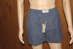 Vintage Oleg Cassini Blue Plaid Men's Boxers