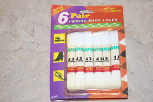 High-Quality Super Value 6 Pair White Shoelaces