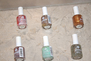 6-Pc Jordana Assorted Colors Blush Summer/Silver Glitter Frost/Ice/Sandstone/Oro Nail Polish