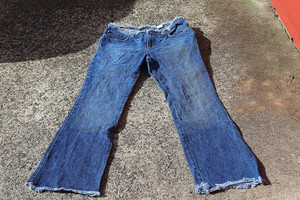 Vintage Express 100% Cotton Fringed Waist Denim Jeans