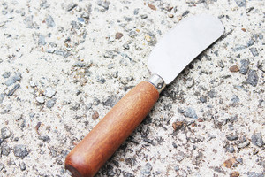 Vintage Rare Shape Sharp Stainless Steel & Wood Handle Knife