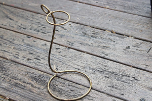 Vintage Gold Metal Candle Stand- Rust