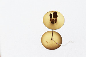 Vintage Hand-Crafted Gold Metal Tulip Candle Holder