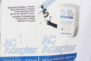 5-Piece AC Adapter VDC.300mA