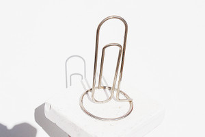 Silver Metal Standing Paper Clip Organizer