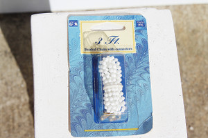 3 Ft. Beaded Pull Chain with Connector- White