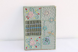 Vintage Hand Beaded, Hand Sewn Journal- Teal