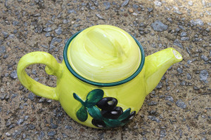 1980s Raised Olives Design Ceramic Teapot