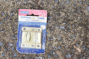 Vintage Ferum Brass Plated Cupboard Turn Latch