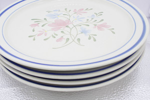 Stoneware Floral 4-Piece Dinner Plates