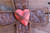Red Heart Hanging Metal Cross