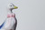 Miniature Ceramic Duck with Pink Bow Tie