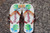 Vintage Ring Pop Blue/Green Spin Diamond Size 7-8 Flip Flops