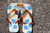 Vintage Ring Pop Blue Diamonds/Yellow Size 5-6 Flip Flops