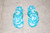 Vintage Dahlia Blossom Blue Girl's Flip Flops
