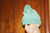 Hollister Glitter Ball Teal Knit Hat
