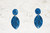 Vintage Blue/Black Pierce Dangle Earrings