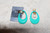 Vintage Samara Teal Oval Drop Pierce Earrings