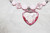 Vintage Fashion Jewelry SP Faux Pink Crystal Ice Heart Choker & Earring Set