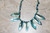 Vintage Fashion Jewelry Blue Seashells Necklace & Earring Set