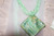 Vintage Rhombus Seashell & Green Baby Beads Necklace & Earring Set