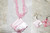 Vintage Rhombus Seashell & True Pink Baby Beads Necklace & Earring Set