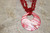 Vintage Fashion Jewelry Red Seashell Disc & Baby Beads Necklace & Earring Set