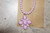 Vintage Pink Petal Beaded Necklace & Earring Set