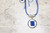 Vintage Cobalt Blue Thread/Silver Metal Necklace & Earring Set