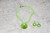 Vintage Seashell & Baby Beads Necklace & Earring Set Green