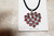 Vintage Plus One Collection Faux Rubies/Metal Bud Heart Necklace & Earring Set