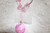 Vintage Fuchsia Seashell Disc/Pink Beads Necklace & Earring Set