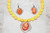 Vintage Orange Sparkle Choker Necklace & Earring Set