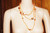 Vintage Faux Shades of Amber Long Beaded Necklace