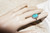 Beautiful Vintage Southwestern Blue Turquoise & Ball Bearing Silver Metal Ring