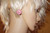 Vintage Pink/Faux Stone Metal Bull's Eye Clip Earrings