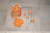 Vintage Goody 5-Pc Orange Net Drawstring Peach Travel Set