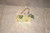 Vintage Oriental Sage Floral Silk Clasp Purse W/Blue Jewel Stones & Beads