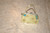 Vintage Oriental Sage Floral Silk Clasp Purse W/Blue Jewel Stones & Beads