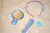 Post Vintage Children's Comb & Real Glass Mirror Set Blue