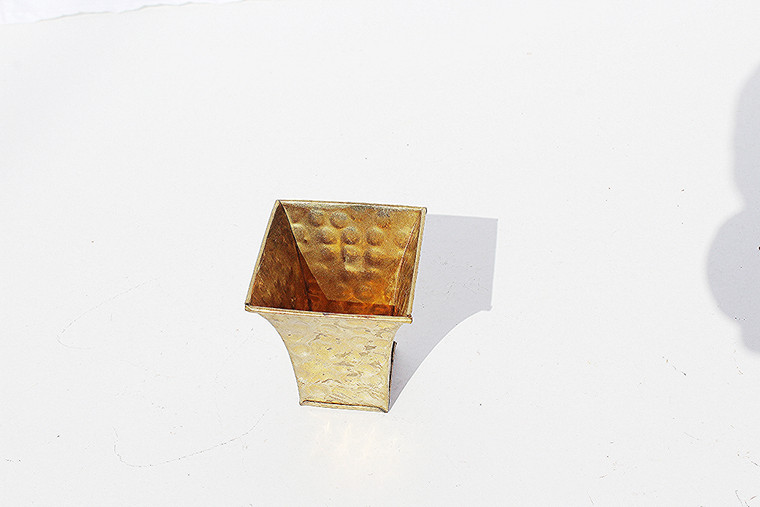 Vintage Miniature Beaten Brass Container