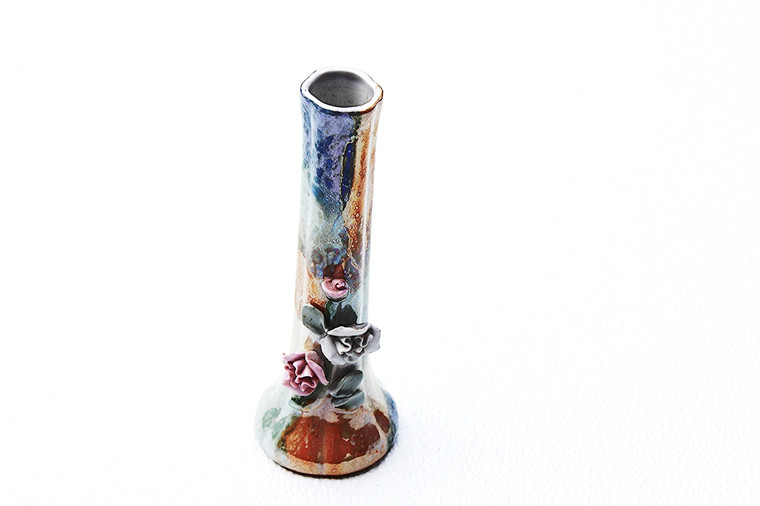Vintage Iridescent Luster Ceramic Bud Vase