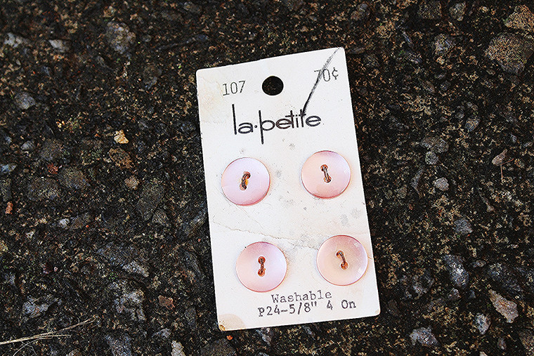 Vintage La Petite Light Pink Translucent Buttons